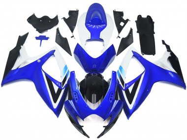 Compra Kits Carenado Moto Suzuki GSXR 600 / GSXR 750 2006-2007 - Blanco Azul Negro Brillante OEM Estilo