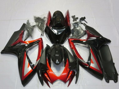 Compra Carenados Moto Suzuki GSXR 600 / GSXR 750 2006-2007 - Negro Brillante Rojo Plata