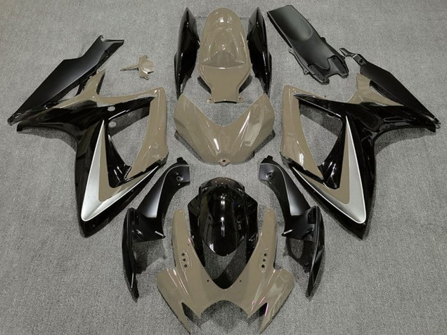 Compra Carenados Moto Suzuki GSXR 600 / GSXR 750 2006-2007 - Bronceado del Desierto Plata Negro Brillante OEM Estilo