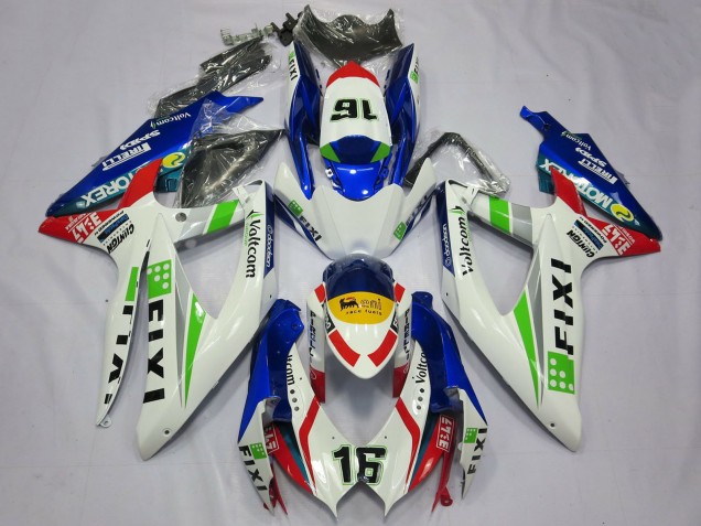 Compra Carenados Moto Suzuki GSXR 600 / GSXR 750 2008-2010 - Blanco Azul Verde Amarillo Rojo Fixi 16