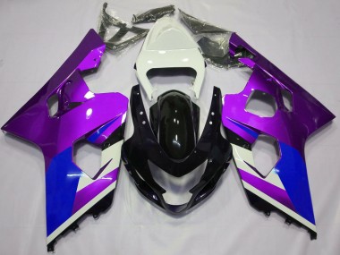 Compra Carenados Moto Suzuki GSXR 600 / GSXR 750 2004-2005 - Blanco Púrpura Azul Negro Brillante