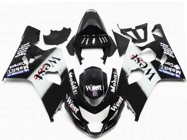 Compra Carenados Moto Suzuki GSXR 600 / GSXR 750 2004-2005 - Negro Brillante Blanco West OEM Estilo