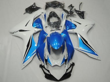 Compra Carenados Moto Suzuki GSXR 600 / GSXR 750 2011-2024 - Blanco Azul Claro Negro Brillante OEM Estilo