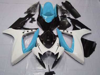 Compra Carenados Moto Suzuki GSXR 600 / GSXR 750 2006-2007 - Azul Claro Blanco Negro Brillante Estrella