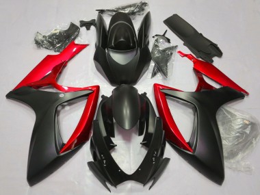 Compra Carenados Moto Suzuki GSXR 600 / GSXR 750 2006-2007 - Negro Mate Rojo