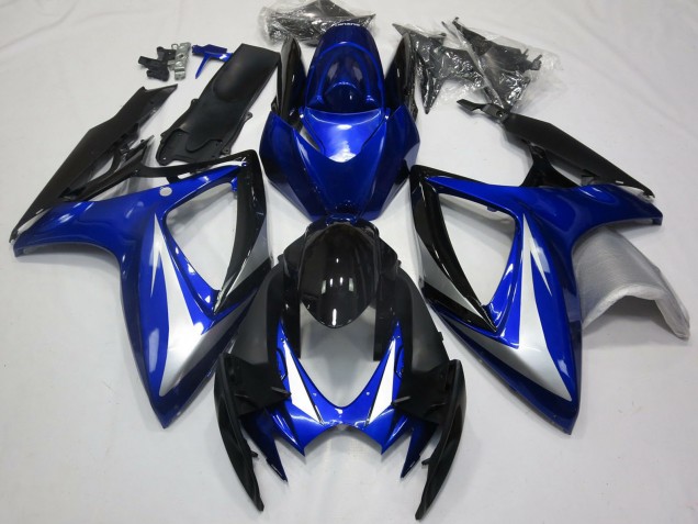 Compra Carenados Moto Suzuki GSXR 600 / GSXR 750 2006-2007 - Azul Plata Negro Brillante OEM Estilo
