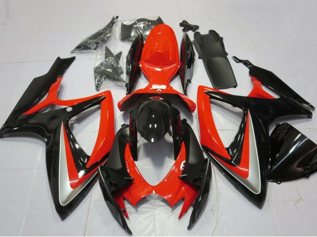 Compra Carenados Moto Suzuki GSXR 600 / GSXR 750 2006-2007 - Rojo Plata Negro Brillante