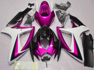 Compra Carenados Moto Suzuki GSXR 600 / GSXR 750 2006-2007 - Blanco Rosa Negro Brillante