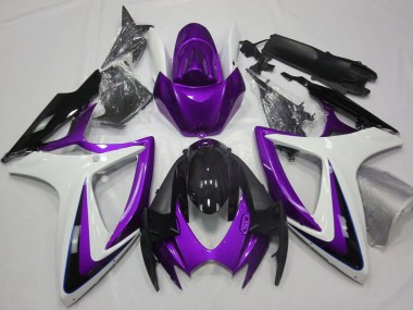 Compra Carenados Moto Suzuki GSXR 600 / GSXR 750 2006-2007 - Púrpura Blanco Negro Brillante