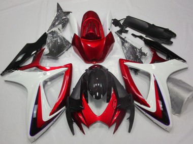 Compra Carenados Moto Suzuki GSXR 600 / GSXR 750 2006-2007 - Blanco Rojo Negro Brillante