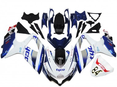 Compra Carenados Moto Suzuki GSXR 600 / GSXR 750 2008-2010 - Blanco Plata Azul Negro Tyco