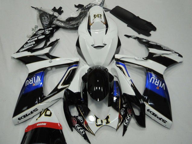 Compra Carenados Moto Suzuki GSXR 600 / GSXR 750 2006-2007 - Blanco Azul Negro Brillante Viru