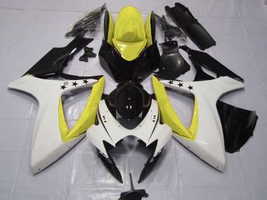 Compra Carenados Moto Suzuki GSXR 600 / GSXR 750 2006-2007 - Amarillo Blanco Negro Brillante Estrella
