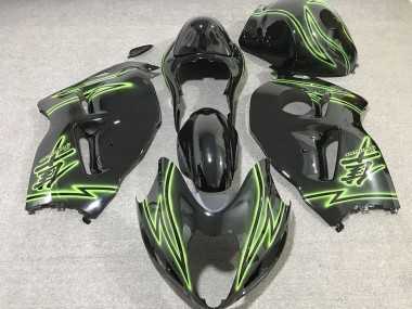 Compra Carenados Moto Suzuki GSXR 1300 1996-2007 - Negro Brillante Verde Iluminación