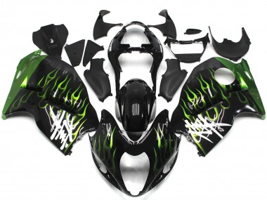 Compra Carenados Moto Suzuki GSXR 1300 1996-2007 - Negro Brillante Verde Profundo Llama