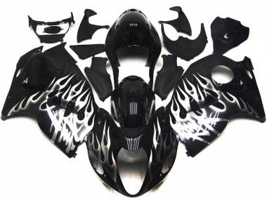 Compra Carenados Moto Suzuki GSXR 1300 1996-2007 - Negro Brillante Plata Llama