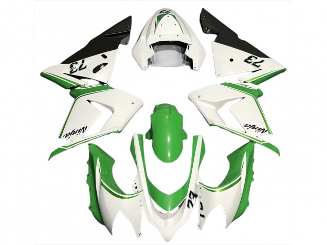 Compra Carenados Moto Kawasaki ZX10R 2004-2005 - Blanco Brillante Verde