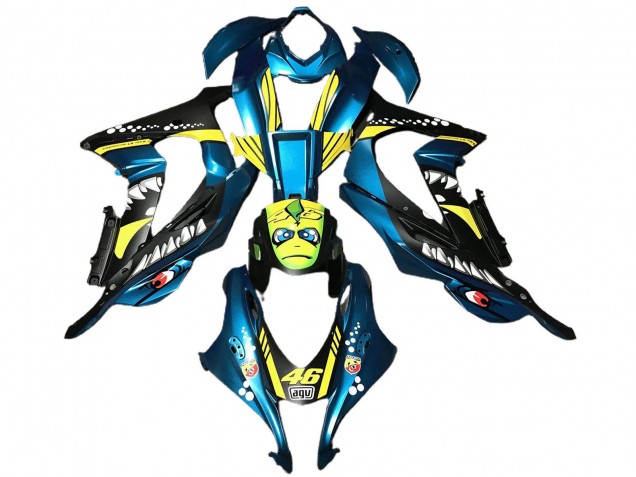 Compra Carenados Moto ABS Kawasaki ZX10R 2016-2020 - Azul Claro Amarillo Tiburón