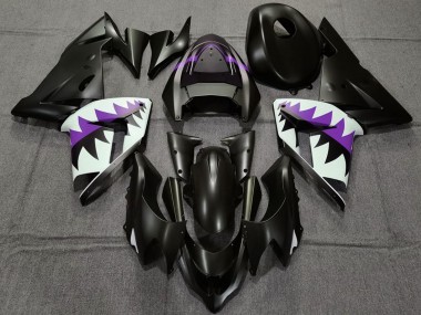 Compra Carenados Moto Kawasaki ZX10R 2004-2005 - Negro Mate Púrpura Tiburón