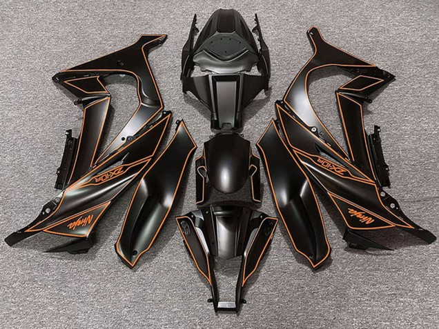Compra Carenados Moto Kawasaki ZX10R 2011-2015 - Negro Mate Naranja Línea