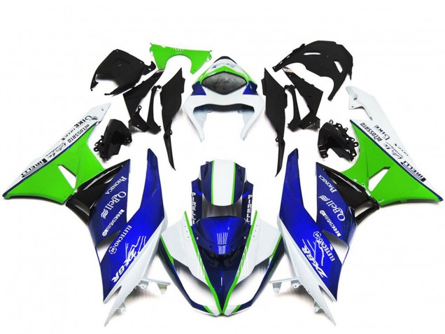 Compra Carenados Moto Kawasaki ZX6R 2009-2012 - Blanco Verde Azul Negro
