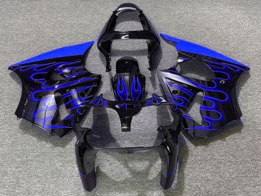 Compra Carenados Moto Kawasaki ZX6R 2000-2002 - Negro Brillante Azul Llama