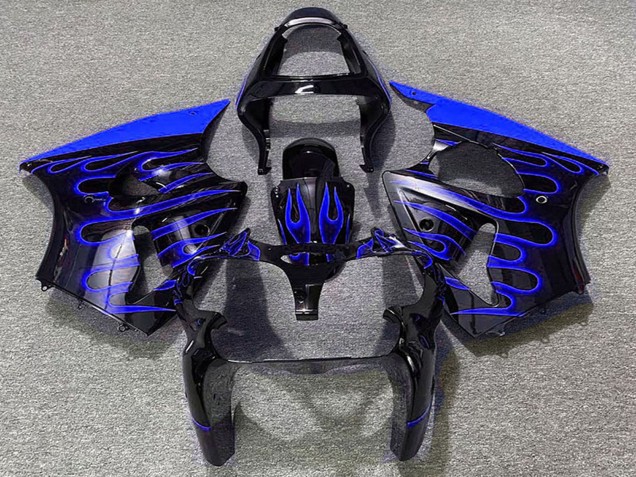 Compra Carenados Moto Kawasaki ZX6R 2000-2002 - Negro Brillante Azul Llama