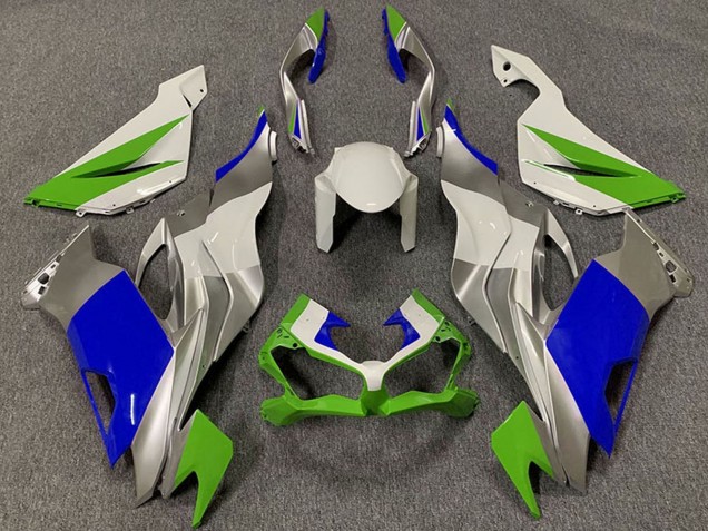 Compra Carenados Moto Kawasaki ZX6R 2019-2022 - Blanco Plata Verde Azul
