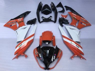 Compra Carenados Moto Kawasaki ZX6R 2009-2012 - Naranja Blanco Negro Brillante Elf Touch4 Bridgestone