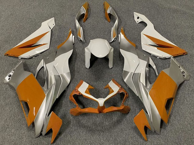 Compra Carenados Moto Kawasaki ZX6R 2019-2022 - Blanco Plata Naranja