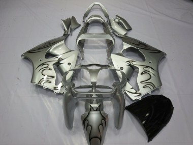 Compra Carenados Moto Kawasaki ZX6R 2000-2002 - Plata Negro Llama