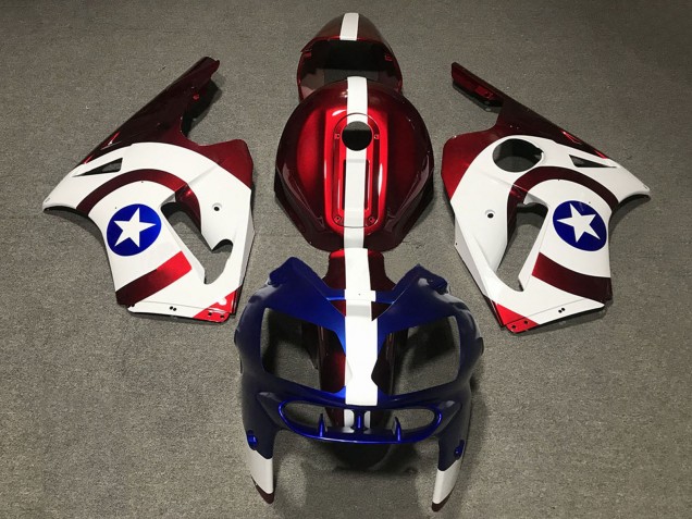 Compra Carenados Moto Kawasaki ZX12R 2002-2006 - Rojo Azul Blanco Estrella Captain America
