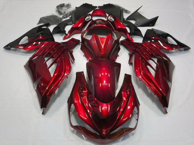 Compra Carenado Moto Kawasaki ZX14R ZZR1400 2012-2024 - Rojo Negro Brillante