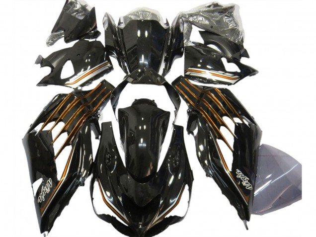 Compra Carenados Moto Kawasaki ZX14R ZZR1400 2012-2024 - Negro Brillante Naranja