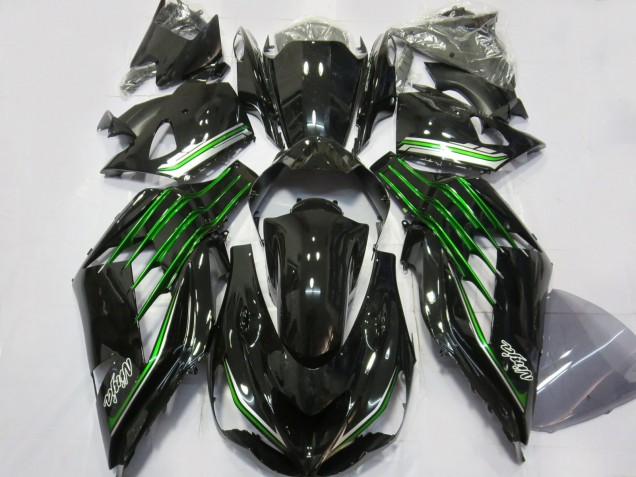 Compra Carenados Moto Kawasaki ZX14R ZZR1400 2012-2024 - Negro Brillante Verde