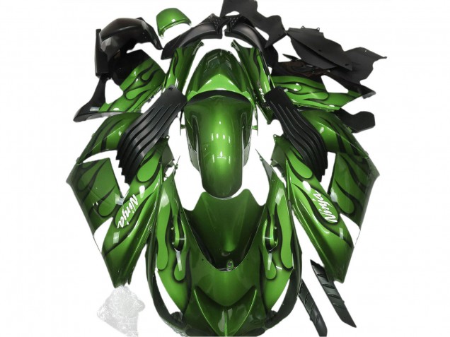 Compra Carenados Moto Kawasaki ZX14R 2006-2011 - Verde Negro Llama