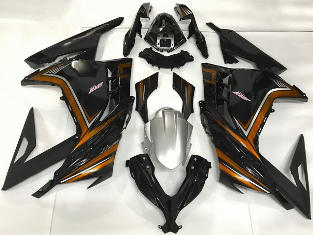 Compra Carenados Moto Kawasaki Ninja 300 2013-2024 - Negro Brillante Naranja