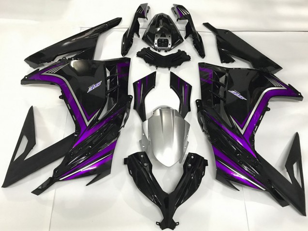 Compra Carenados Moto Kawasaki Ninja 300 2013-2024 - Negro Brillante Púrpura