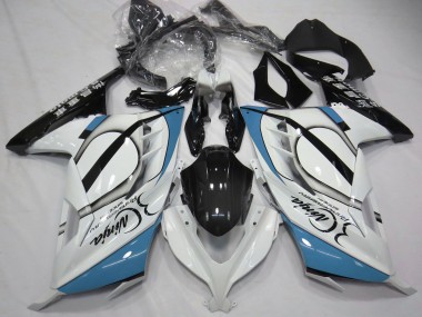 Compra Carenados Moto Kawasaki Ninja 300 2013-2024 - Blanco Brillante Azul Claro Negro