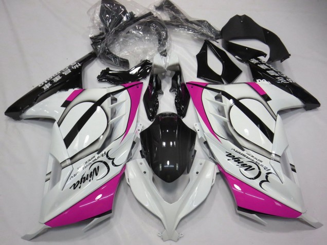 Compra Carenados Moto Kawasaki Ninja 300 2013-2024 - Blanco Brillante Rosa Negro