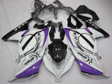 Compra Carenados Moto Kawasaki Ninja 300 2013-2024 - Blanco Brillante Púrpura Negro