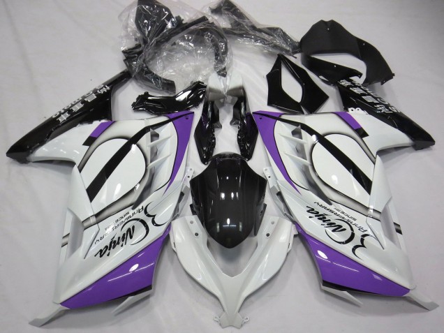 Compra Carenados Moto Kawasaki Ninja 300 2013-2024 - Blanco Brillante Púrpura Negro