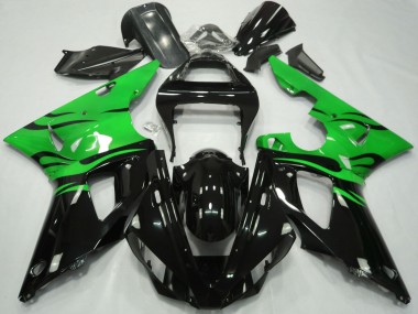 Compra Carenados Moto Yamaha R1 2000-2001 - Verde Negro Brillante Llama