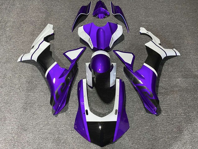 Compra Carenados Moto Yamaha R1 2015-2019 - Blanco Púrpura FibraCarbono Accents