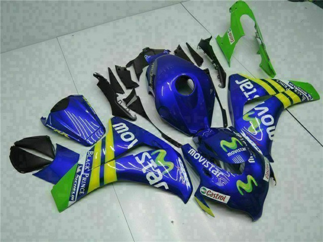 Compra Carenados Moto Honda CBR1000RR 2008-2011 - Azul Amarillo Verde MoviStar Castrol