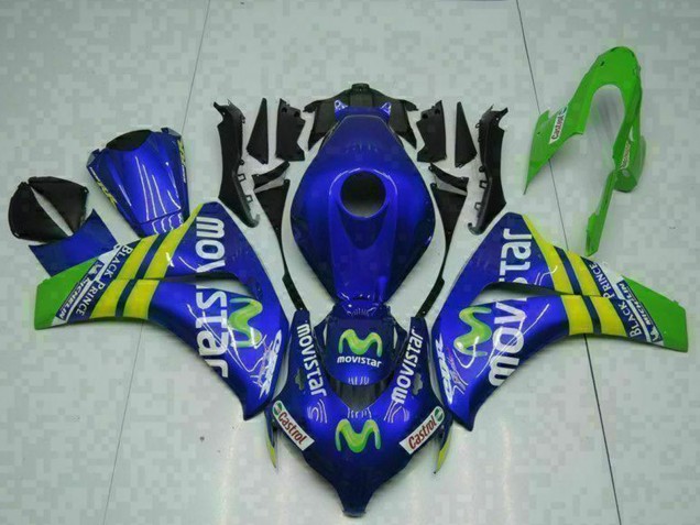 Compra Carenados Moto Honda CBR1000RR 2008-2011 - Azul Amarillo Verde MoviStar Castrol