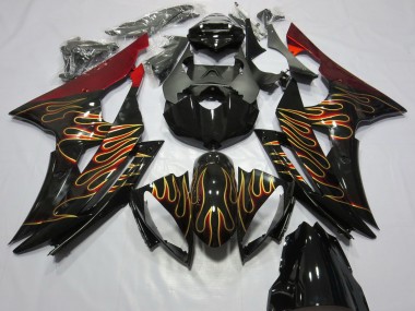 Compra Carenados Moto Yamaha R6 2008-2016 - Rojo Negro Brillante Oro Llama