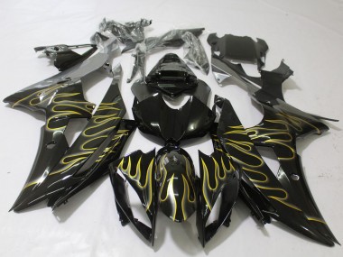 Compra Carenados Moto Yamaha R6 2008-2016 - Negro Brillante Oro Llama