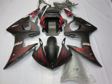 Compra Carenados Moto Yamaha R6 2003-2004 - Negro Mate Rojo Llama