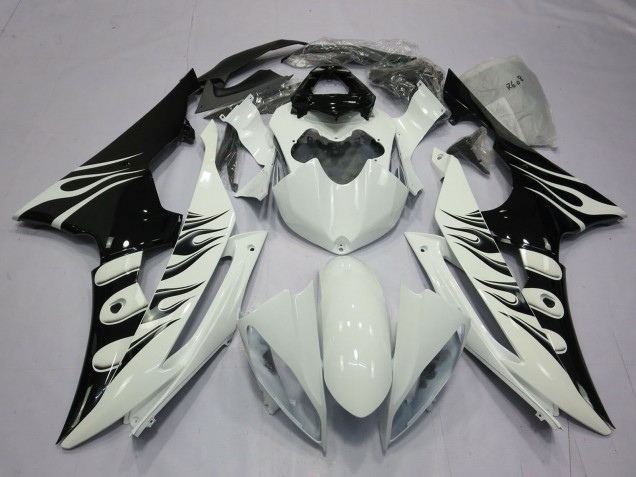Compra Carenados Moto Yamaha R6 2008-2016 - Blanco Negro Brillante Llama